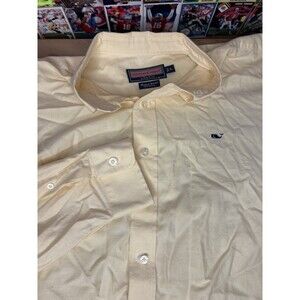 Vineyard Vines Whale Shirt Mens XL Yellow Long Sleeve Button Up Logo Preppy